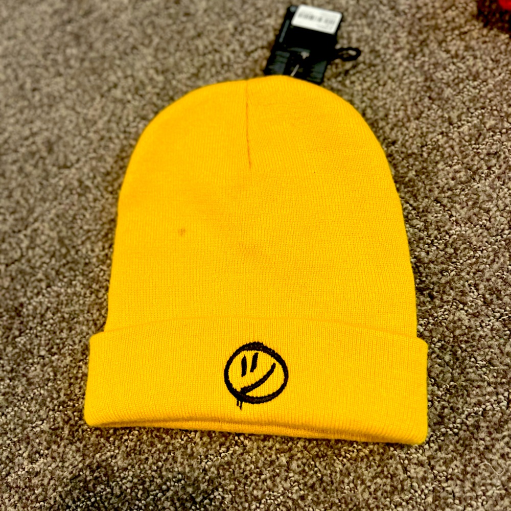 Yellow Smiley Beanie